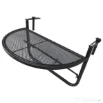 Outsunny Masuta Suspendata Balcon Reglabila in inaltime, Fier Negru, 60x45x50 cm