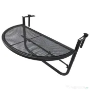 Outsunny Masuta Suspendata Balcon Reglabila in inaltime, Fier Negru, 60x45x50 cm