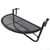 Outsunny Masuta Suspendata Balcon Reglabila in inaltime, Fier Negru, 60x45x50 cm