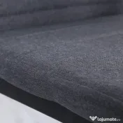HOMCOM Set 4 Scaune Captusite pentru Camera de Zi, Moderne din Metal si Material Textil, Gri 