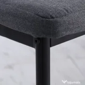 HOMCOM Set 4 Scaune Captusite pentru Camera de Zi, Moderne din Metal si Material Textil, Gri 