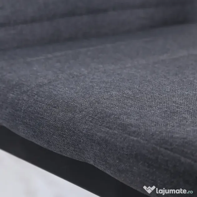 HOMCOM Set 4 Scaune Tapițate, Căptușite pentru Camera de Zi, Moderne, din Metal și Material Textil, 41x50x97 cm, Gri | Aosom Romania