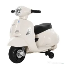Motocicleta Electrica HOMCOM pentru Copii varsta 18-36 luni, Licenta Oficiala Vespa Baterie 6V, 66.5x38x52cm | Aosom Romania