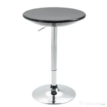 HOMCOM Masă Rotundă Bar cu Plan Rotativ, Înălțime Ajustabilă, Oțel, Φ61x76-97cm, Negru | Aosom Romania