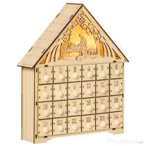 Homcom Calendar Advent – Lemn cu 24 Sertare & Luminite