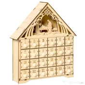 Homcom Calendar Advent – Lemn cu 24 Sertare & Luminite