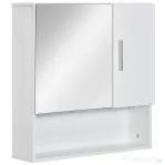 Kleankin dulap baie, 2 usi, oglinda inclusa, 54x15.2x55.3 cm, alb
