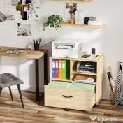Vinsetto Mobilier Birou din Lemn cu Suport pentru Imprimantă, Design Elegant și Modern, Ideal pentru Birou Acasă | Aosom Romania 