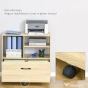 Vinsetto Mobilier Birou din Lemn cu Suport pentru Imprimantă, Design Elegant și Modern, Ideal pentru Birou Acasă | Aosom Romania 