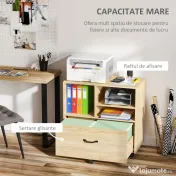 Vinsetto Mobilier Birou din Lemn cu Suport pentru Imprimantă, Design Elegant și Modern, Ideal pentru Birou Acasă | Aosom Romania 