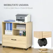 Vinsetto Mobilier Birou din Lemn cu Suport pentru Imprimantă, Design Elegant și Modern, Ideal pentru Birou Acasă | Aosom Romania 
