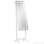 Homcom Oglinda Suport Bijuterii – LED Reglabila 46×36,5×151,5 cm