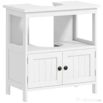 kleankin Dulap Sub Chiuvetă cu Raft și 2 Uși 60x30x60 cm Alb | Aosom Romania