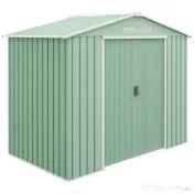 Outsunny Sopron de Gradina pentru Depozitare Unelte, 213x130x185cm, Verde Deschis 