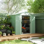 Outsunny Sopron de Gradina pentru Depozitare Unelte, 213x130x185cm, Verde Deschis 