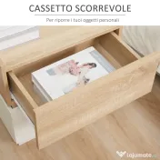 HOMCOM Bedside Table with 2 Stackable Drawers, Modern Nightstand, End Table for Bedroom, Living Room, Nature Wood and White | Aosom Romania 
