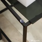 HOMCOM Set 2 Masute pentru Sufragerie Moderne din Otel si Sticla Securizata - Negru 