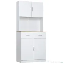 Bufet de bucatarie cu dulapuri HOMCOM, 80x40x180cm, alb | Aosom Romania