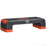 HOMCOM Step pentru aerobic reglabil pe 3 înălțimi 10-15-20 cm din plastic, negru și roșu