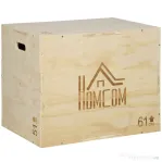 HOMCOM Cutie Pliometrica 3‑in‑1 – Lemn pentru Antrenament Sarituri
