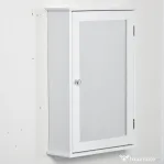 kleankin Dulap de Baie cu Oglindă – Dulap cu Oglindă – Dulap pentru WC – 1 Ușă, 2 Rafturi – MDF Alb și Sticlă
