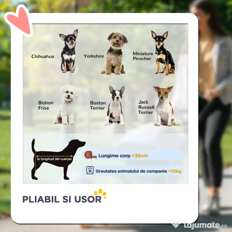 PawHut Cărucior Pliant pentru Câini cu Suport pentru Pahare, Coș de Depozitare și 3 Ferestre, 75x46x94 cm, Maro | Aosom Romania
