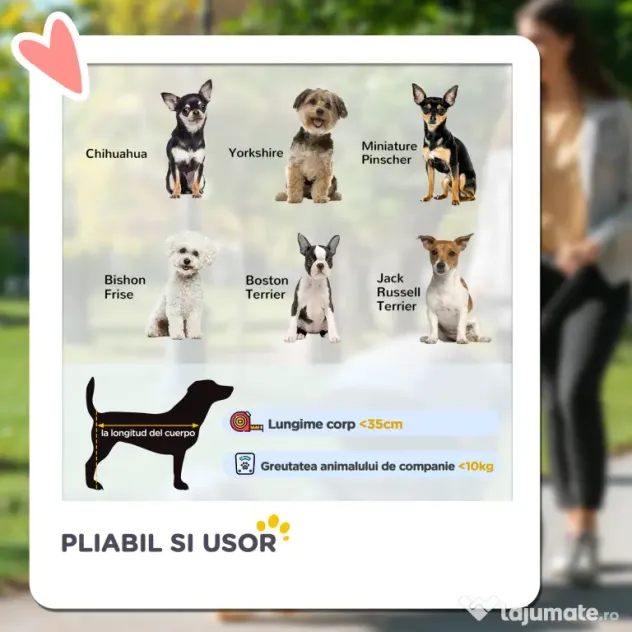 PawHut Cărucior Pliant pentru Câini cu Suport pentru Pahare, Coș de Depozitare și 3 Ferestre, 75x46x94 cm, Maro | Aosom Romania