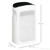 HOMCOM Purificator Aer cu Filtru HEPA Eficient, Elimină Poluanți, 32.7x22x55.8 cm, Silențios, pentru Acasă și Birou | Aosom Romania