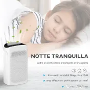 HOMCOM Purificator Aer cu Filtru HEPA Eficient, Elimină Poluanți, 32.7x22x55.8 cm, Silențios, pentru Acasă și Birou | Aosom Romania