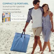 Outsunny Set 2 Șezlonguri de Plajă cu Spătar Reglabil pe 5 Niveluri, Tetieră și Geantă de Transport, 124x53x35-45 cm, Multicolor | Aosom Romania 