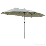 Outsunny Ombrellone da Giardino 4.5m con 48 LED a Energia Solare e Manovella | Aosom Romania