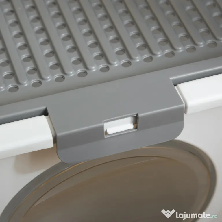 PawHut Litieră Închisă pentru Pisici cu 2 Intrări, cu Tavă și Lopățică, Litieră Acoperită din Plastic, 44x55x39 cm, Alb | Aosom Romania