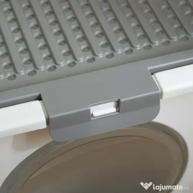 PawHut Litieră Închisă pentru Pisici cu 2 Intrări, cu Tavă și Lopățică, Litieră Acoperită din Plastic, 44x55x39 cm, Alb | Aosom Romania