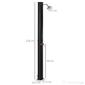 Dus Solar de Gradina Outsunny Incalzit 55° pentru Exterior, 35L cu Mixer, Negru | Aosom Romania 