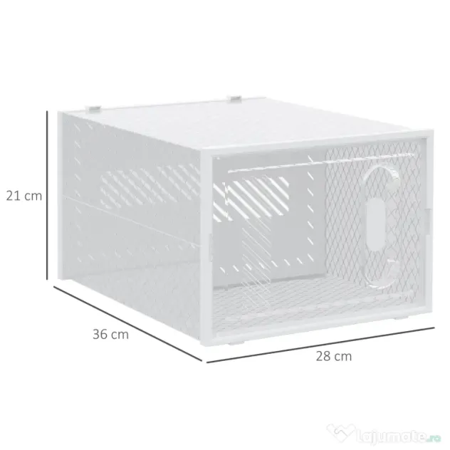 HOMCOM Dulap pentru pantofi modular cu orificii de ventilatie, 18 cuburi 28x36x21cm din plastic PP, alb si transparent | Aosom Romania