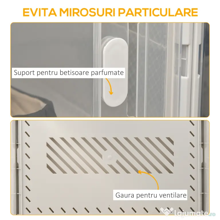 HOMCOM Dulap pentru pantofi modular cu orificii de ventilatie, 18 cuburi 28x36x21cm din plastic PP, alb si transparent | Aosom Romania