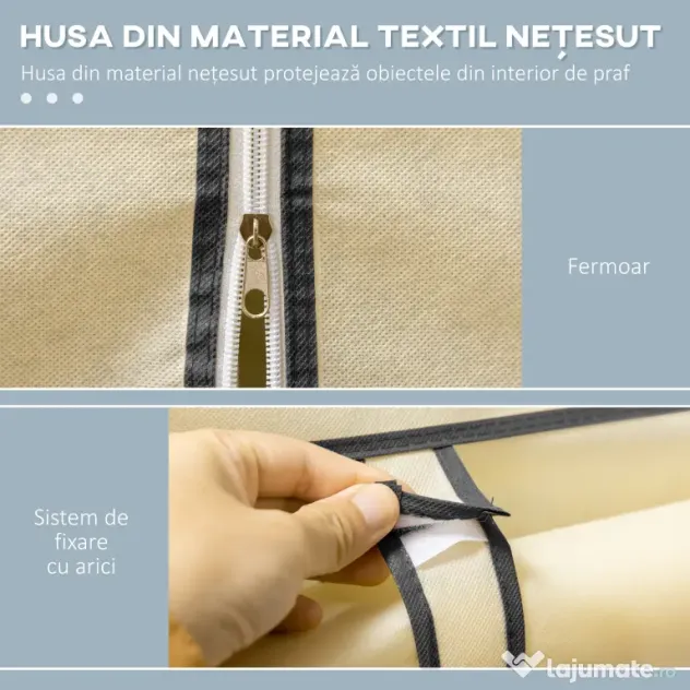 HOMCOM Dulap portabil din otel, netesut si PP cu 6 rafturi deschise, 1 cuier si usa cu balamale, 103x43x162,5 cm, gri | Aosom Romania