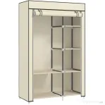 HOMCOM Garderobă Portabilă Dulap Garderobă Compactă, 103x43x162.5cm, Crem
