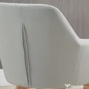 HOMCOM Set 2 Scaune pentru Sufragerie Tapițate din Catifea cu Brațe și Picioare din Lemn, Gri 