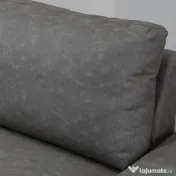 HOMCOM Canapea moderna dubla de lux cu 2 locuri, canapea tapitata cu brate reglabile pentru camera de zi, birou, gri 