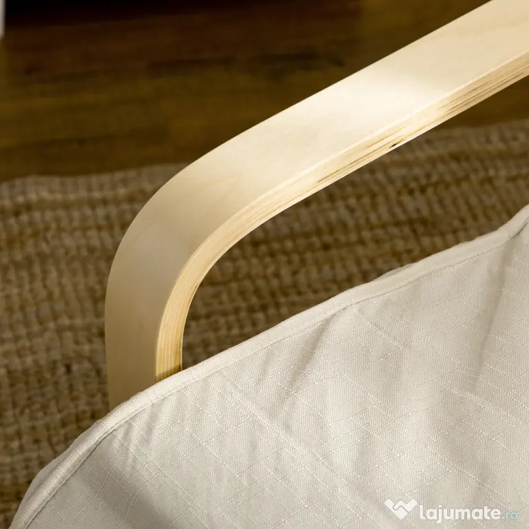 HOMCOM Fotoliu Relax cu Suport pentru Picioare Reglabil în 5 Nivele și Tetieră, 66,5x94x100 cm, Crem | Aosom Romania