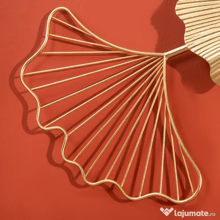 Decoratiune de perete 3D HOMCOM Moderna Frunze de Ginkgo Sculpturi de Perete Agatate Decor pentru Sufragerie | Aosom Romania