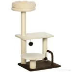 PawHut  Ansamblu de pisici pentru interior Turn de pisici cu stalp de zgariat Jucarie cu minge 44 x 38 x 74 cm, bej