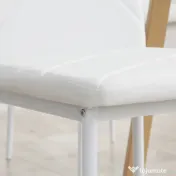 HOMCOM Set de 4 Scaune de Dining, Scaune Moderne pentru Sufragerie și Bucătărie, Piele Ecologică și Picioare din Oțel, Negru 