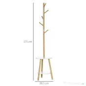 Homcom Cuier cu Masuta – MDF, Bambus & Aluminiu 171 cm 