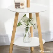 Homcom Cuier cu Masuta – MDF, Bambus & Aluminiu 171 cm 