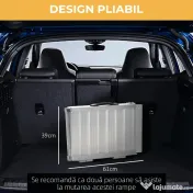 HOMCOM Rampă pentru Scaun cu Rotile Pliabilă din Aluminiu Texturat, Rampă Portabilă pentru Prag de 5 cm, 60x72x5 cm, Argintiu | Aosom Romania 