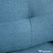 HOMCOM Fotolii moderne HOMCOM cu picioare din otel, scaune de accent tapitate cu nasturi pentru camera de zi si dormitor, albastru inchis 