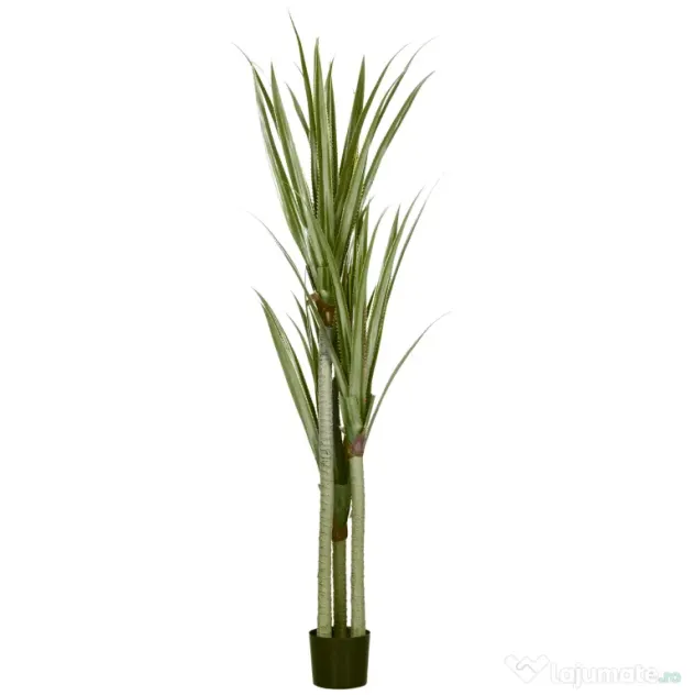 HOMCOM Yucca Artificială de 190 cm, Plantă Artificială cu 39 de Frunze pentru Decor Acasă, Birou, Grădină Ø17x190 cm Verde | Aosom Romania