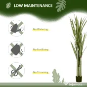HOMCOM Yucca Artificială de 190 cm, Plantă Artificială cu 39 de Frunze pentru Decor Acasă, Birou, Grădină Ø17x190 cm Verde | Aosom Romania